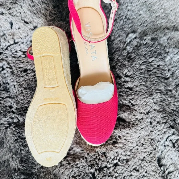 Viscata Barcelona Women's Vibrant Pink Espadrilles - Picture 4 of 6